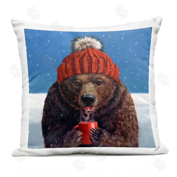 Stupell Industries Lucia Heffernan | Snowy Bear & Cocoa Mug Printed Throw Pillow