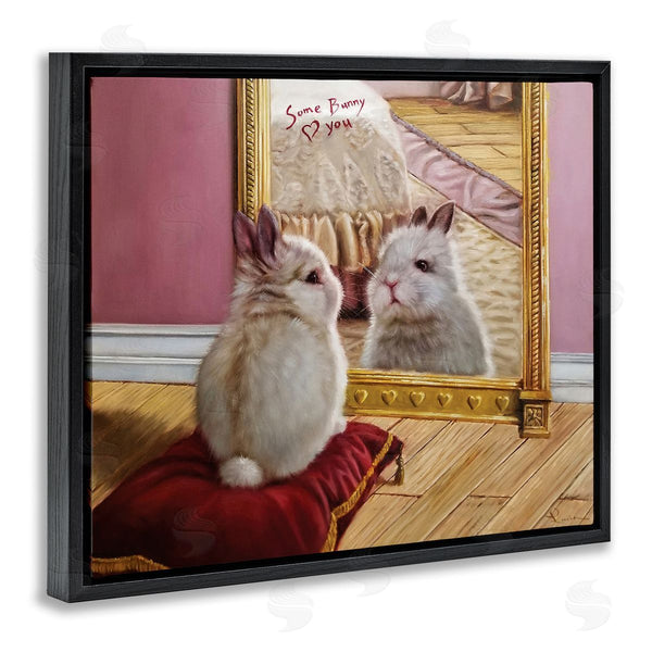 Stupell Industries Lucia Heffernan | Some Bunny Loves You Adorable Rabbit In Mirror Wall Art