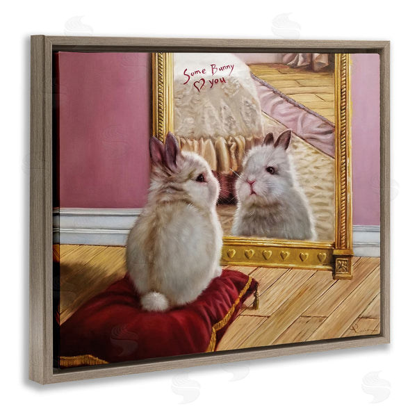 Stupell Industries Lucia Heffernan | Some Bunny Loves You Adorable Rabbit In Mirror Wall Art