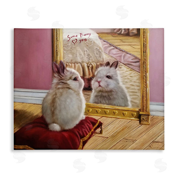 stupell industries Lucia Heffernan | Some Bunny Loves You Adorable Rabbit in Mirror Wall Art