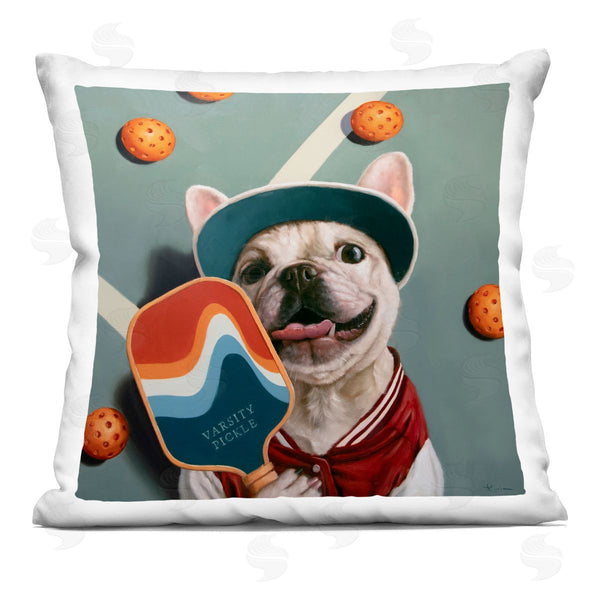 stupell industries Lucia Heffernan | Sporty Pup Paying Pickle Ball Printed Throw Pillow