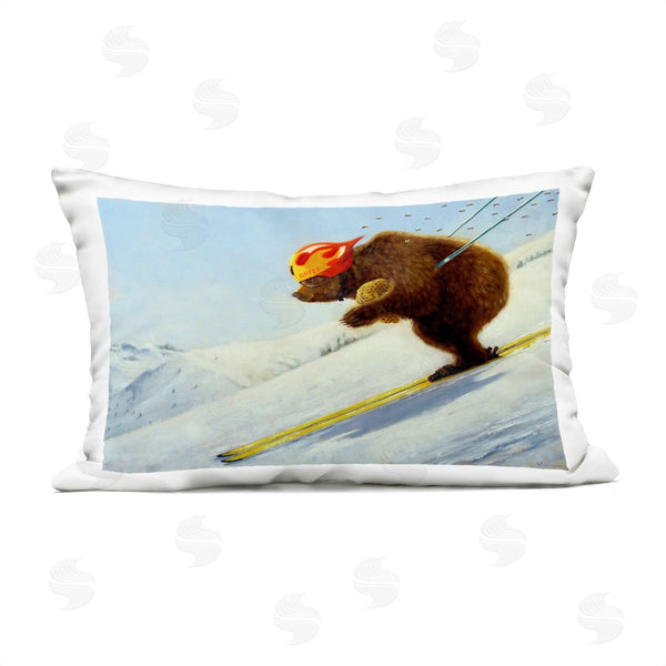 Stupell Industries Lucia Heffernan | The Heist Skiing Bear Printed Throw Pillow
