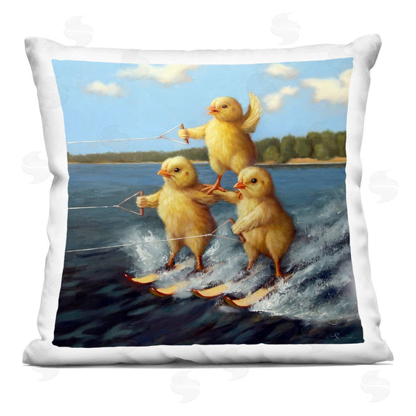stupell industries Lucia Heffernan | Three Chicks Waterskiing Printed Throw Pillow