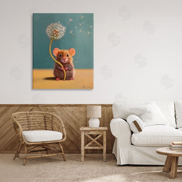 Stupell Industries Lucia Heffernan | Tiny Wishes Mouse & Dandelion Wall Art