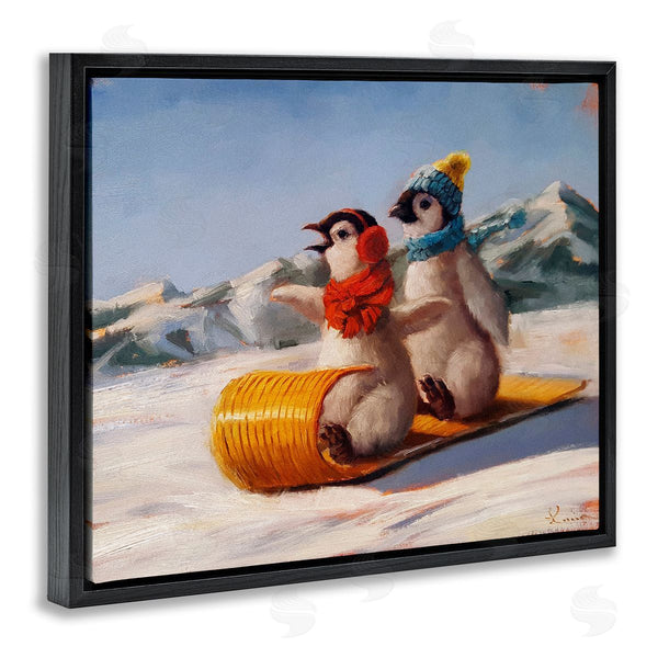 Stupell Industries Lucia Heffernan | Toboggan Sleigh Ride Penguins