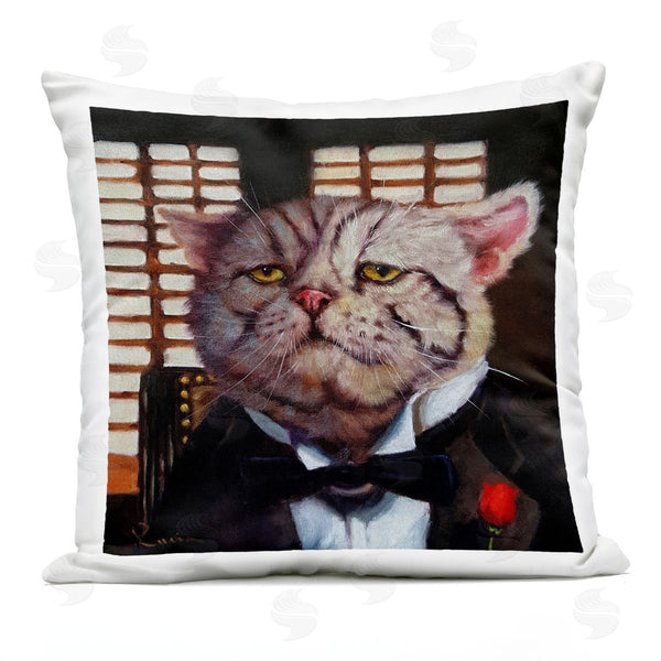 Stupell Industries Lucia Heffernan | Tuxedo Adorned Cat Printed Throw Pillow