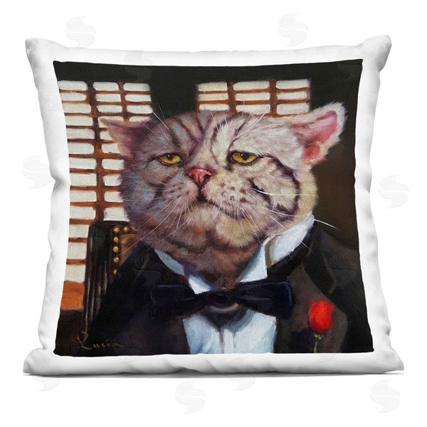 stupell industries Lucia Heffernan | Tuxedo Adorned Cat Printed Throw Pillow