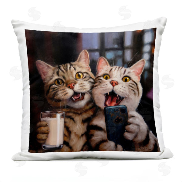 Stupell Industries Lucia Heffernan | Two Kittens Cellphone Selfie Printed Throw Pillow