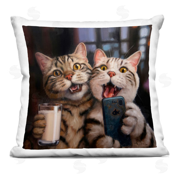 stupell industries Lucia Heffernan | Two Kittens Cellphone Selfie Printed Throw Pillow