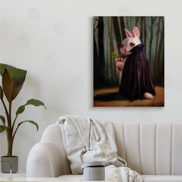 Stupell Industries Lucia Heffernan | Vampire Rabbit Drinking Bloody Mary Dark Forest Wall Art
