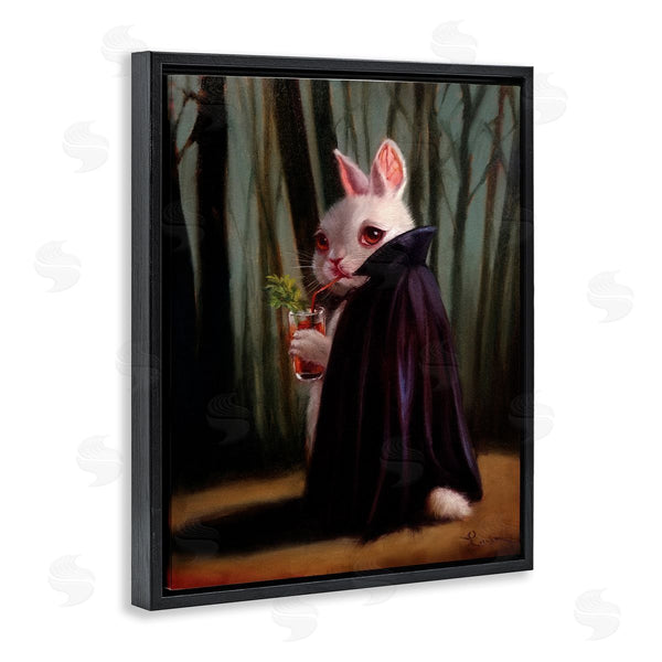 Stupell Industries Lucia Heffernan | Vampire Rabbit Drinking Bloody Mary Dark Forest Wall Art