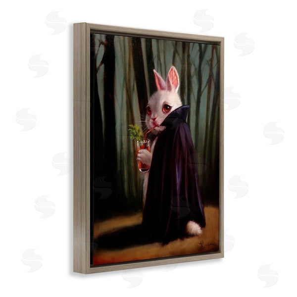Stupell Industries Lucia Heffernan | Vampire Rabbit Drinking Bloody Mary Dark Forest Wall Art
