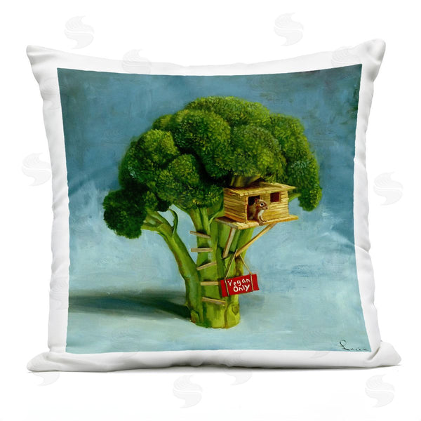 Stupell Industries Lucia Heffernan | Vegan Only Broccoli Treehouse Printed Throw Pillow