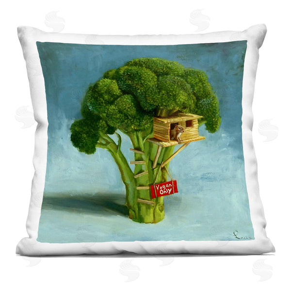 stupell industries Lucia Heffernan | Vegan Only Broccoli Treehouse Printed Throw Pillow