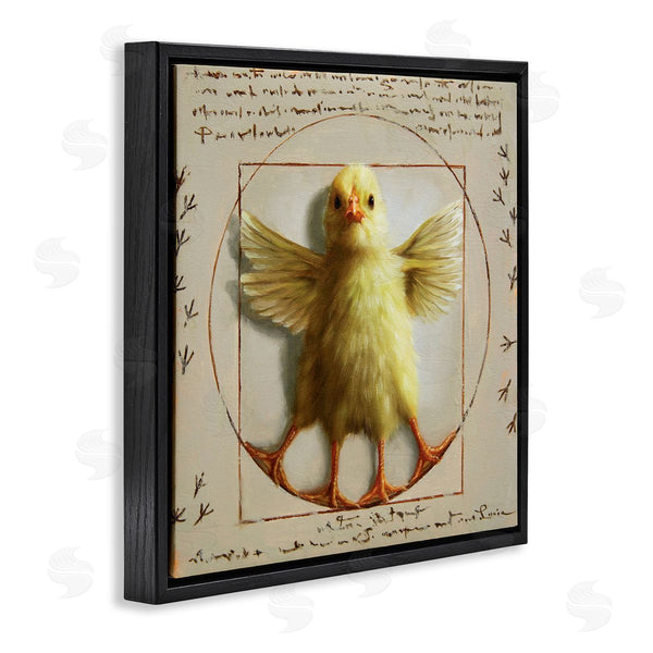Stupell Industries Lucia Heffernan | Vitruvian Chick Baby Farm Chicken Animal Humor Wall Art