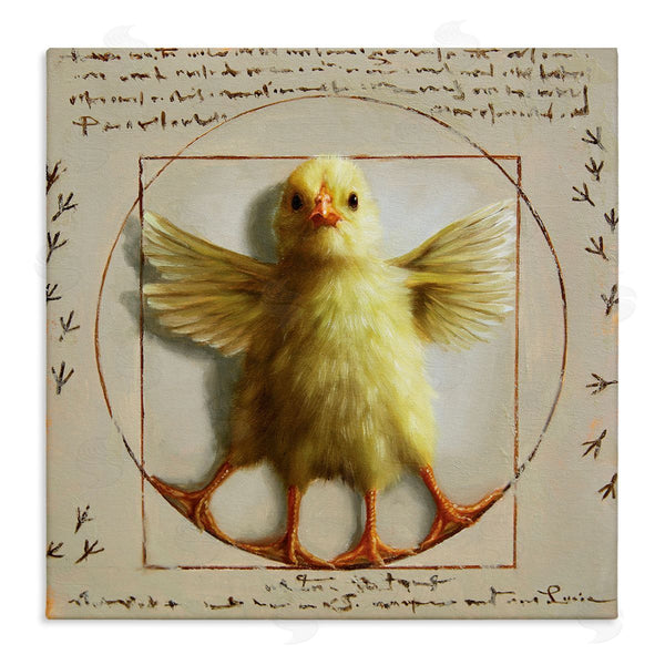 stupell industries Lucia Heffernan | Vitruvian Chick Baby Farm Chicken Animal Humor Wall Art