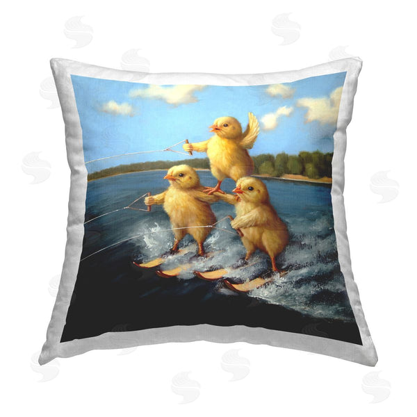 stupell industries Lucia Heffernan | Water Skiing Chicks Printed Throw Pillow