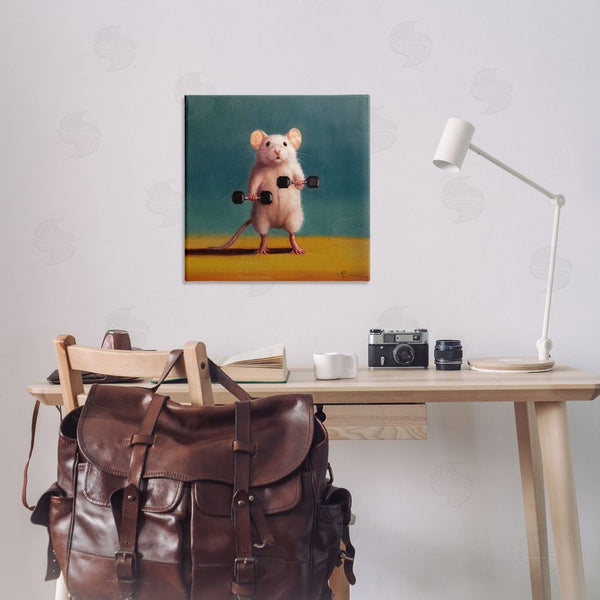 Stupell Industries Lucia Heffernan | Weight Lifting Mouse Wall Art