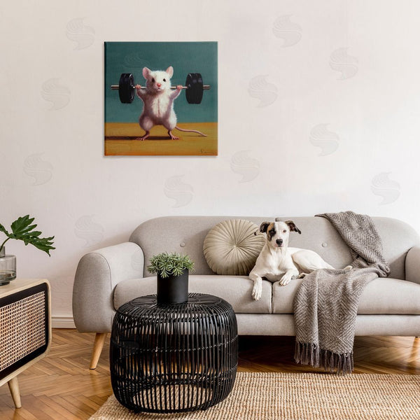 Stupell Industries Lucia Heffernan | Weight Lifting Mouse Wall Art