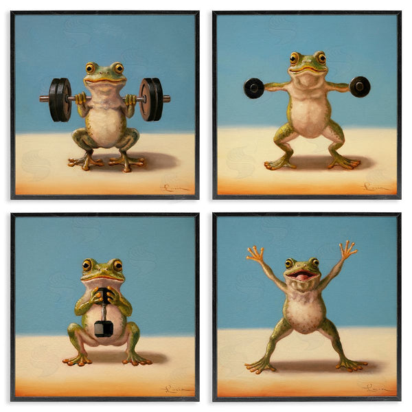 Stupell Industries Lucia Heffernan | Weightlifting Frogs Various Workouts Wall Art