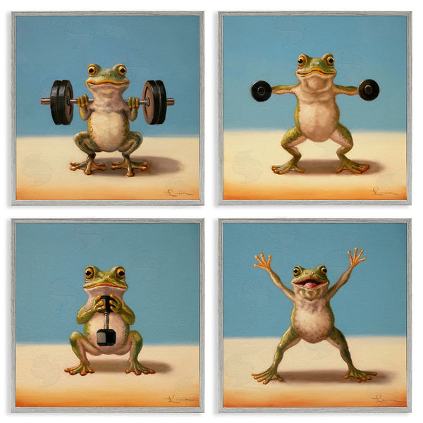 Stupell Industries Lucia Heffernan | Weightlifting Frogs Various Workouts Wall Art