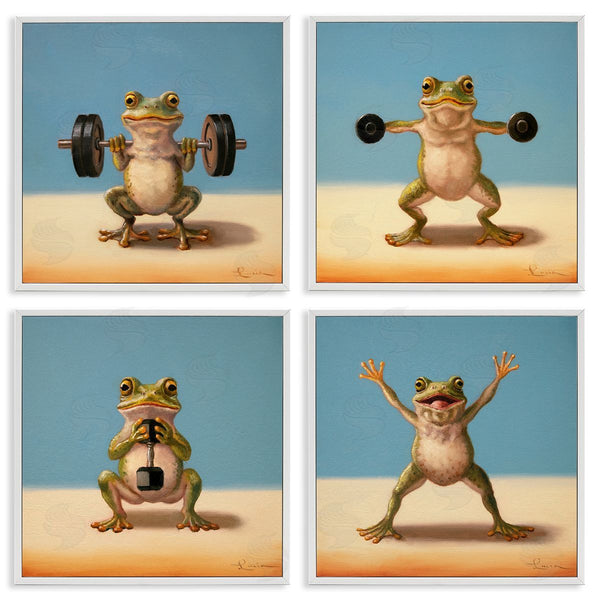 Stupell Industries Lucia Heffernan | Weightlifting Frogs Various Workouts Wall Art