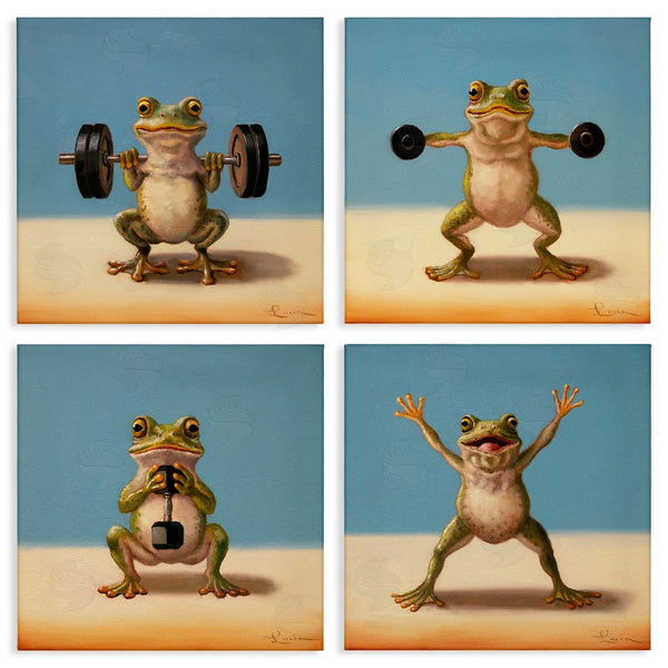 stupell industries Lucia Heffernan | Weightlifting Frogs Various Workouts Wall Art