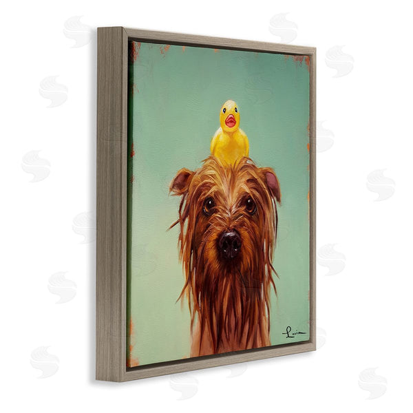 Stupell Industries Lucia Heffernan | Wet Dog With A Rubber Ducky