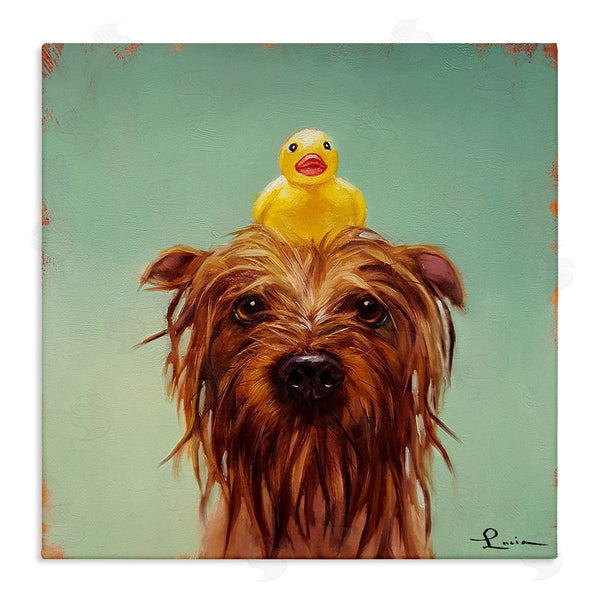 stupell industries Lucia Heffernan | Wet Dog with a Rubber Ducky