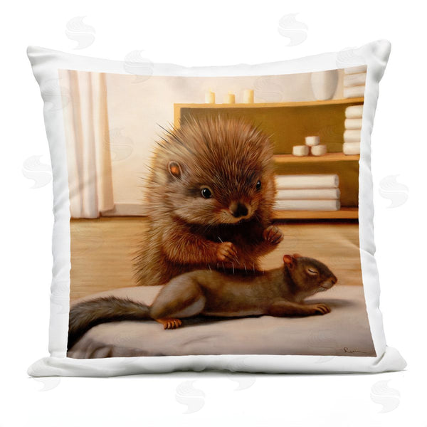 Stupell Industries Lucia Heffernan | Woodland Creatures Acupuncture Spa Printed Throw Pillow