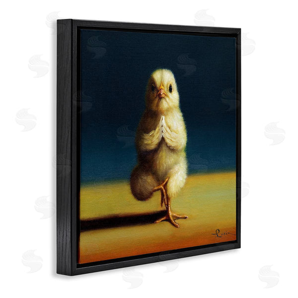 Stupell Industries Lucia Heffernan | Yellow Chick Meditating Yoga Pose Animal Fitness Wall Art