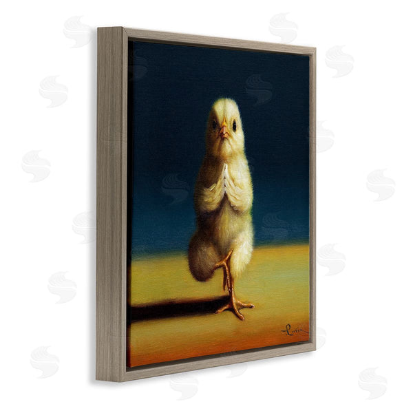 Stupell Industries Lucia Heffernan | Yellow Chick Meditating Yoga Pose Animal Fitness Wall Art