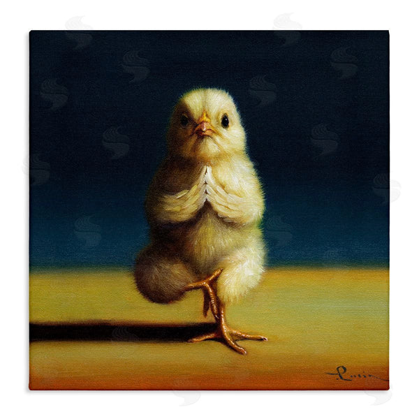 stupell industries Lucia Heffernan | Yellow Chick Meditating Yoga Pose Animal Fitness Wall Art