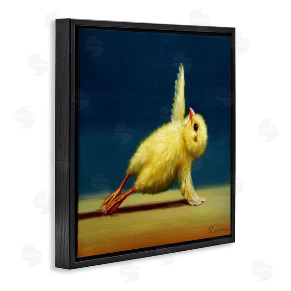 Stupell Industries Lucia Heffernan | Yellow Chick Stretching Yoga Wall Art