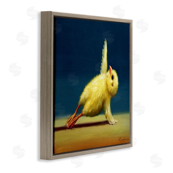 Stupell Industries Lucia Heffernan | Yellow Chick Stretching Yoga Wall Art
