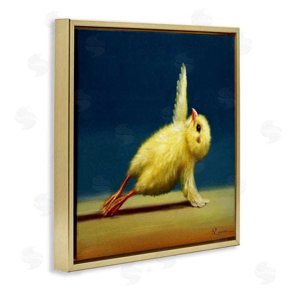 Stupell Industries Lucia Heffernan | Yellow Chick Stretching Yoga Wall Art