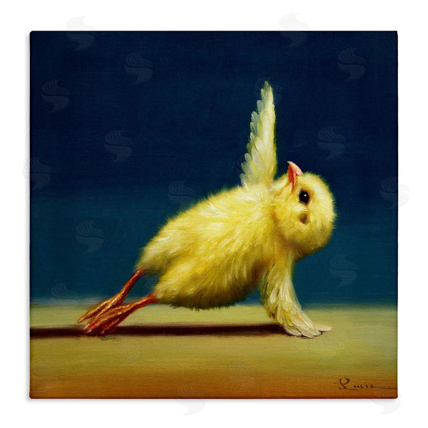stupell industries Lucia Heffernan | Yellow Chick Stretching Yoga Wall Art