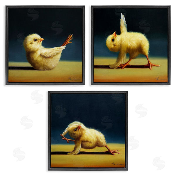 Stupell Industries Lucia Heffernan | Yoga Chick Trio Funny Farm Animals Wall Art