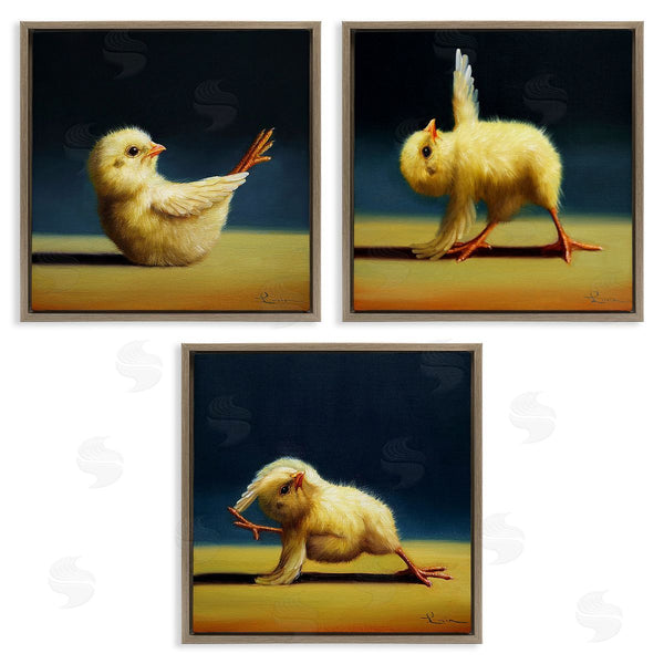 Stupell Industries Lucia Heffernan | Yoga Chick Trio Funny Farm Animals Wall Art