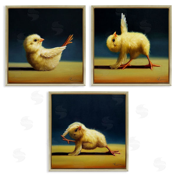 Stupell Industries Lucia Heffernan | Yoga Chick Trio Funny Farm Animals Wall Art