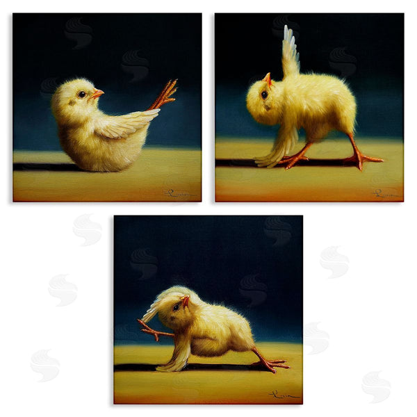 stupell industries Lucia Heffernan | Yoga Chick Trio Funny Farm Animals Wall Art