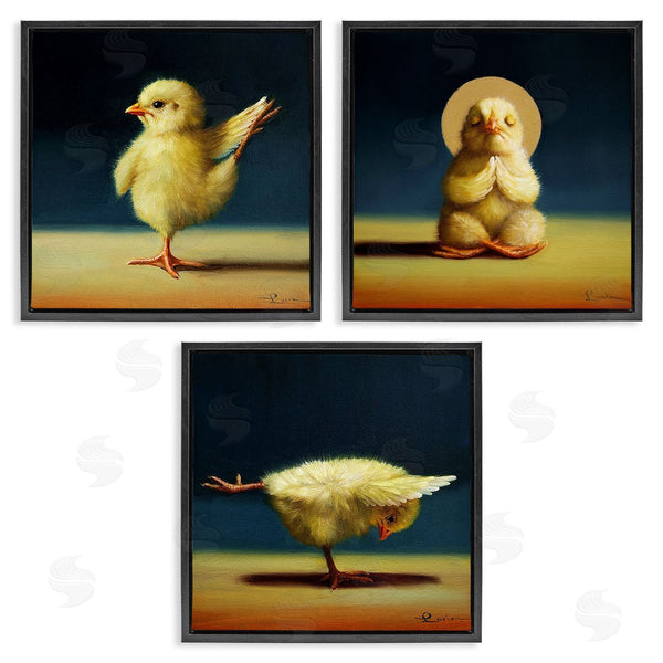 Stupell Industries Lucia Heffernan | Yoga Chick Trio Stretching Poses Wall Art