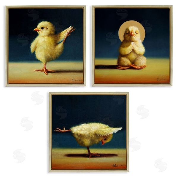 Stupell Industries Lucia Heffernan | Yoga Chick Trio Stretching Poses Wall Art
