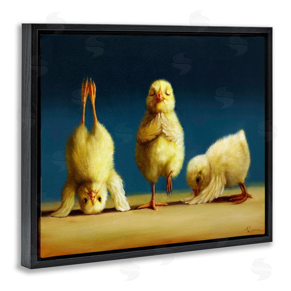 Stupell Industries Lucia Heffernan | Yoga Chicks Funny Stretching Poses Farm Animal Painting Wall Art