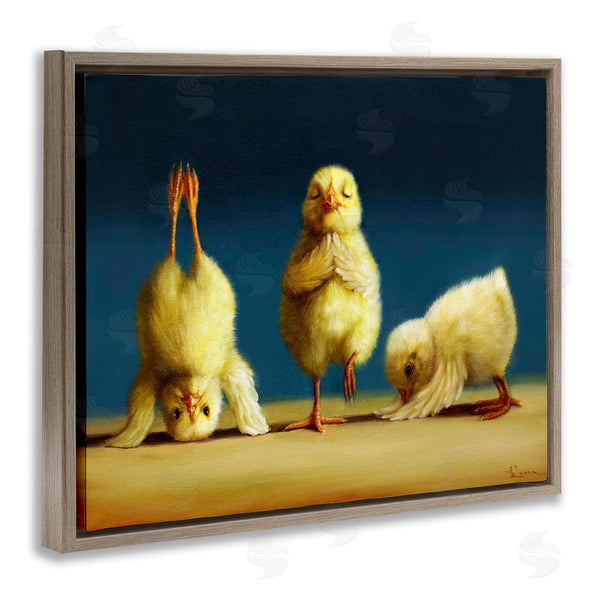 Stupell Industries Lucia Heffernan | Yoga Chicks Funny Stretching Poses Farm Animal Painting Wall Art