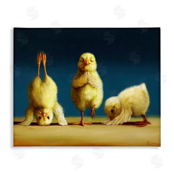 stupell industries Lucia Heffernan | Yoga Chicks Funny Stretching Poses Farm Animal Painting Wall Art