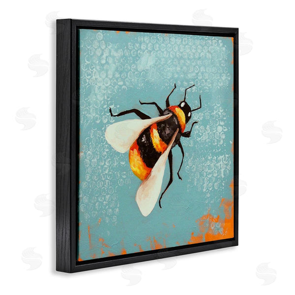 Stupell Industries Lucia Stewart | Bumble Bee Blue Hive Pattern Wall Art