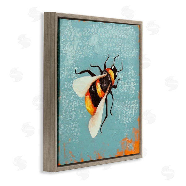 Stupell Industries Lucia Stewart | Bumble Bee Blue Hive Pattern Wall Art