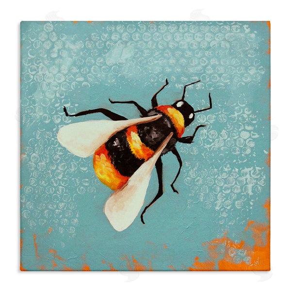 stupell industries Lucia Stewart | Bumble Bee Blue Hive Pattern Wall Art