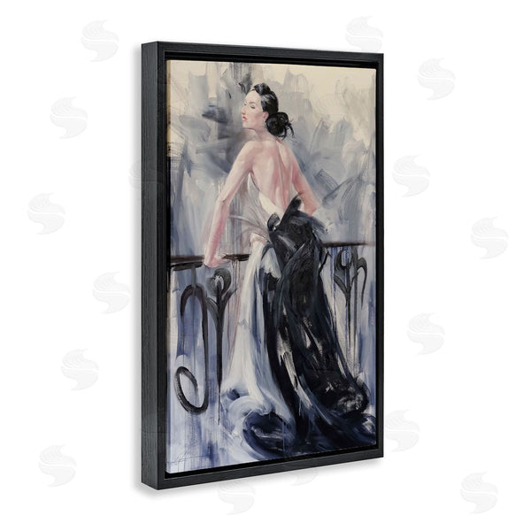 Stupell Industries Lucille Lee | Elegant Woman Against Railing